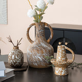 Retro textured clay flower set