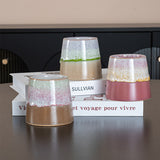 Glazed gradient ceramic wax cup set