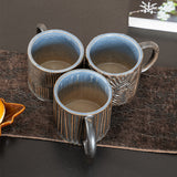 Black glazed texture ceramic mug set