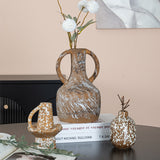 Retro textured clay flower set