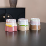 Glazed gradient ceramic wax cup set