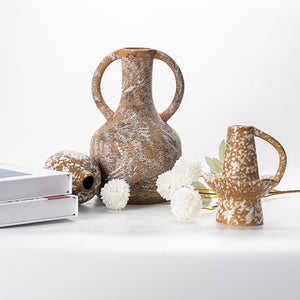 Retro textured clay flower set