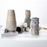 Vintage Blue Glazed Texture Ceramic Flower Set