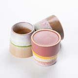 Glazed gradient ceramic wax cup set