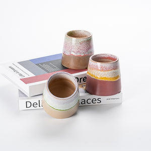 Glazed gradient ceramic wax cup set