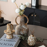 Retro textured clay flower set