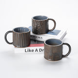 Black glazed texture ceramic mug set