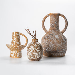 Retro textured clay flower set