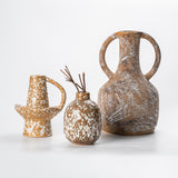 Retro textured clay flower set