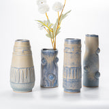 Vintage Blue Glazed Texture Ceramic Flower Set