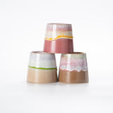 Glazed gradient ceramic wax cup set